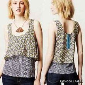 Anthropologie Meadow Rue Throughway Tiered Layer Popover Tank